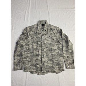 Pre-Owned Mens Medium Grey OVO Octobers Very Own Long Sleeve Button Up Shirt